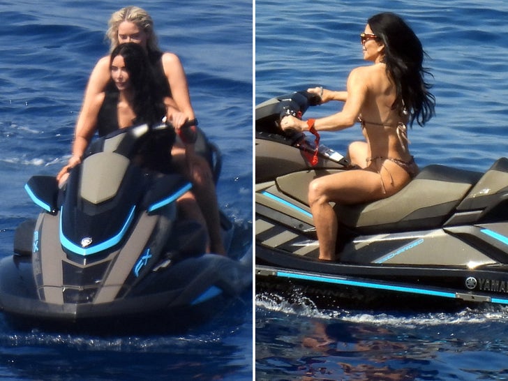 Lauren Sanchez Rides Jet Skis with Bezos & Kim Kardashian